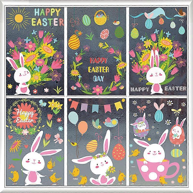 Paashaas eier lijm gratis statische raam sticker