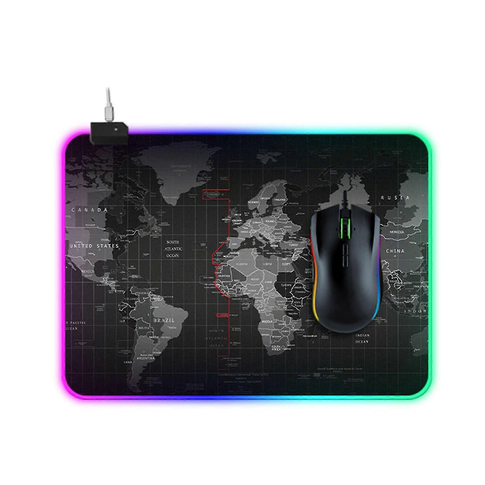 1leds Mouse Pad 1usb Charing-cable Black 350&250&4mm