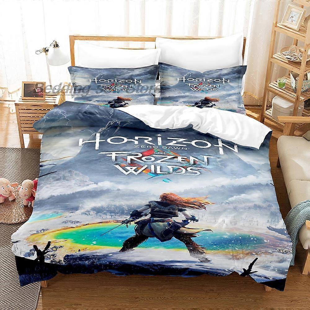 a4661 Lençóis Horizon Zero Dawn Conjunto de Cama Conjunto de Cama Aldult Kid Quarto Conjuntos de Capa de Edredão Conjunto de lençóisConjunto de cama de 3 peças (1 capa de edredom + 2 travesseiros