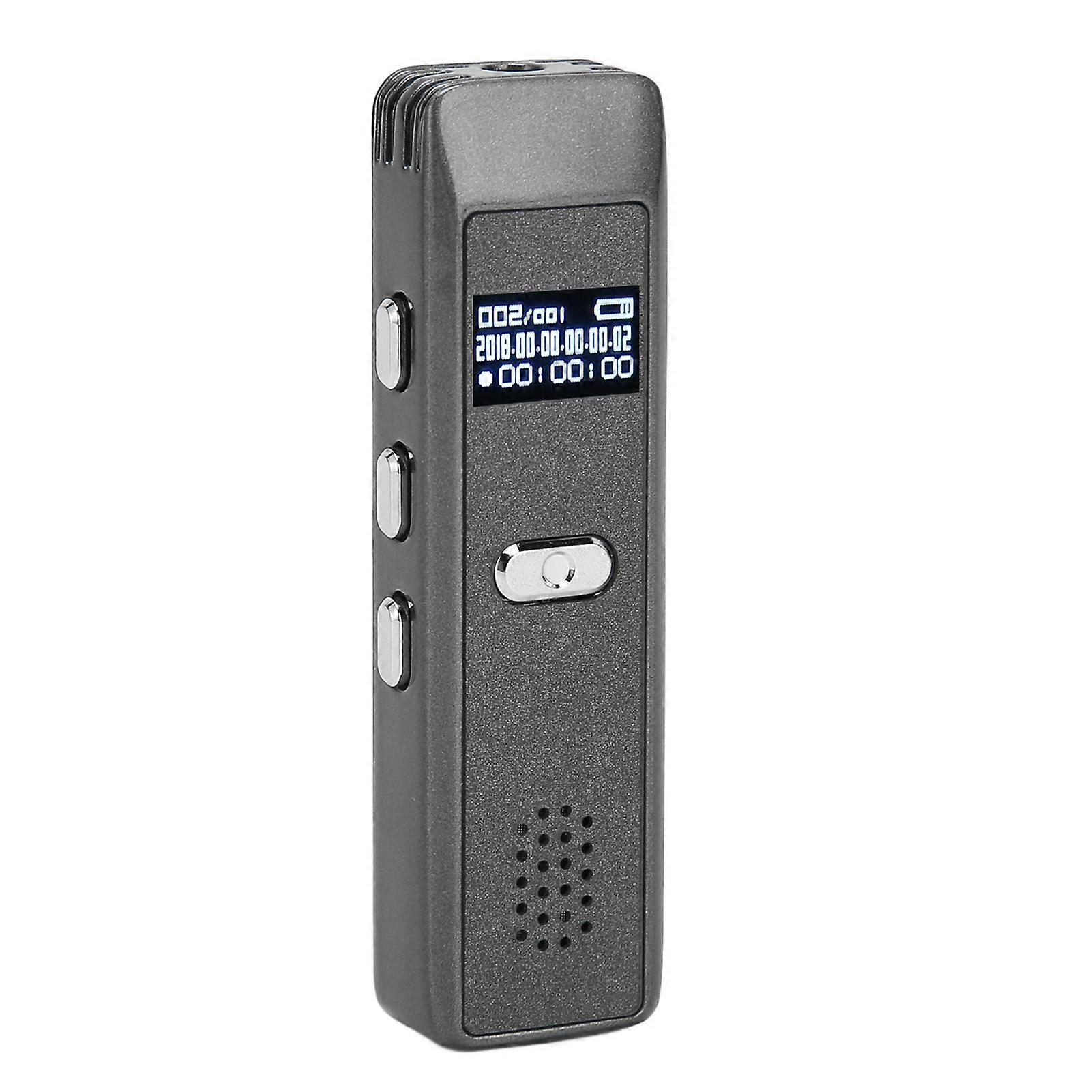 Voice Activated Recorder AI Intelligent HD Noise Reduction MP3 Player Mini Voice Recorder Gray Mirror Surface Gray Shell 8GB