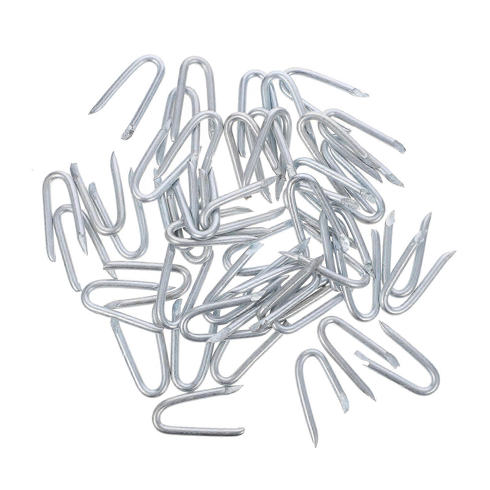 50 Pcs Mesh Fence U- Shaped Peg Poultry Fence Staples U Shape Stakes Netting Staples