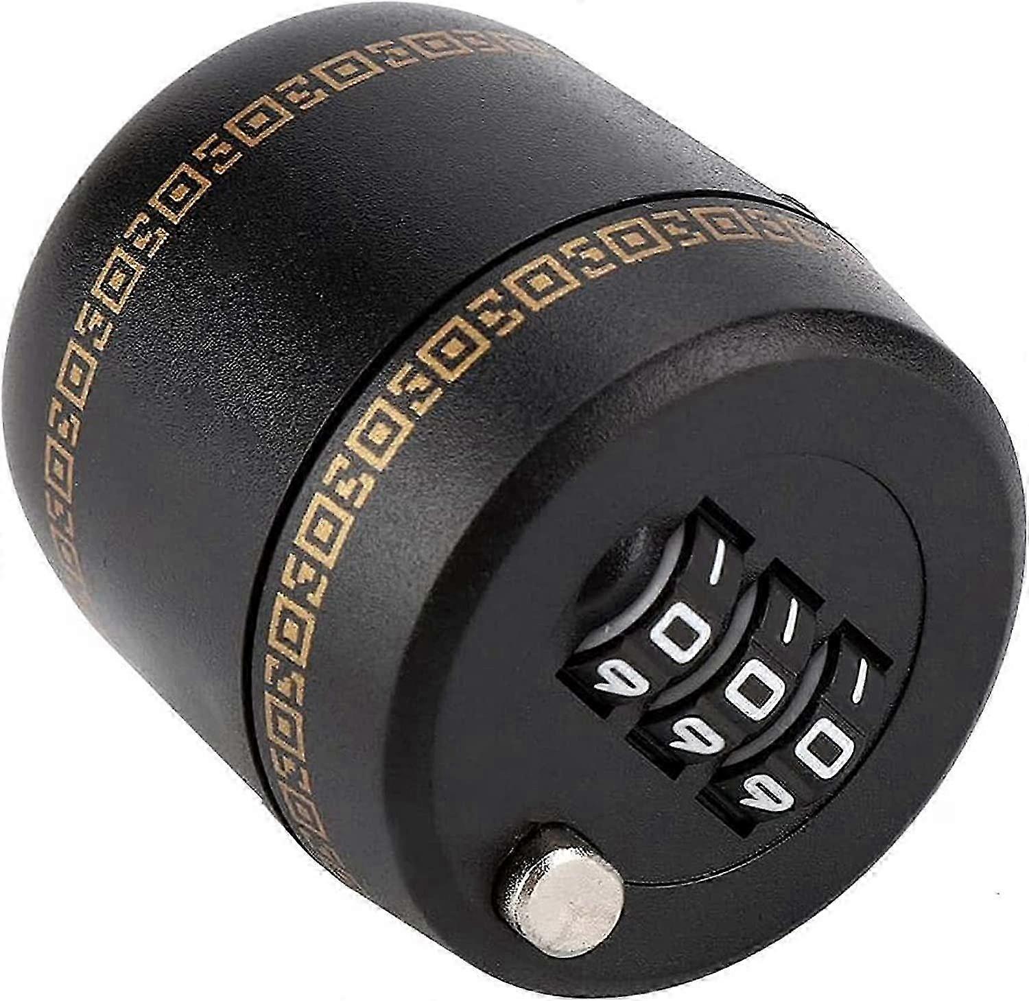 3-Digit Secure Wine Cork Combination Lock - Durable Bottle Protector (Black)