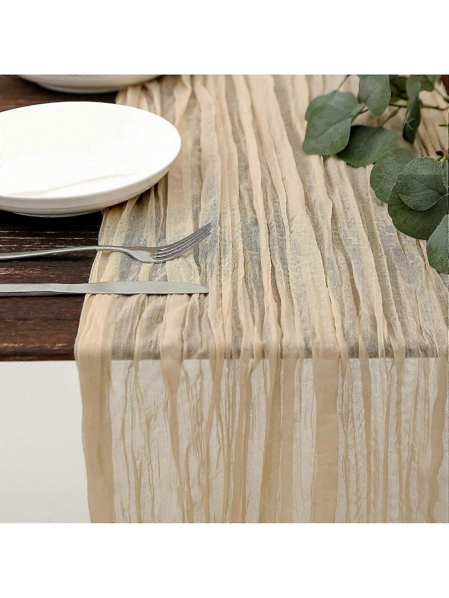 1 قطعة مفرش المائدة من القماش القطني الأزرق الضبابي ، مفرش المائدة الشاش البوهيمي ، مثالي لحفل الزفاف ، حفل الزفاف ، استحمام المولود الجديد ، حفلات أعياد الميلاد أو الأعياد 