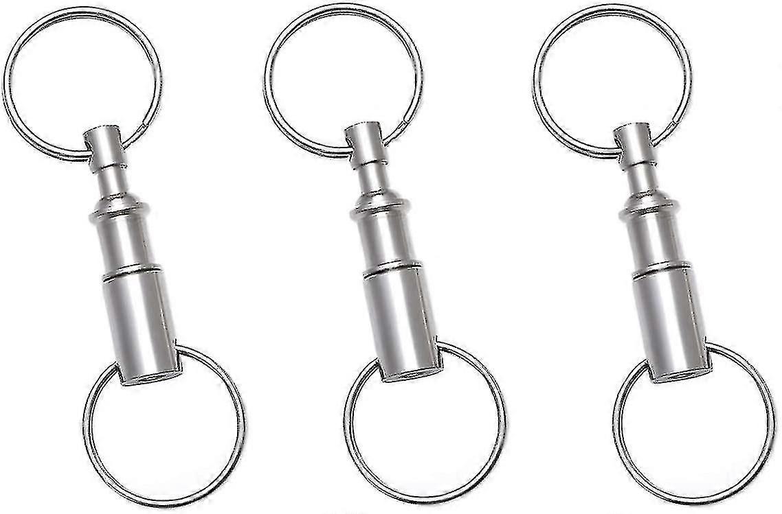 3 Pack Quick Release Detachable Pull Apart Key Rings Keychains,double Spring Split Snap Seperat