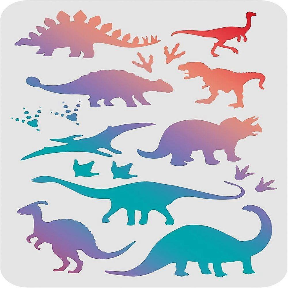 1pc Dinosaurs Stencils Template 8.3x11.7inch Plastic Tyrannosaurus Drawing Painting Stencils Rectangle Prints Pattern Reusable Stencils for Painting o