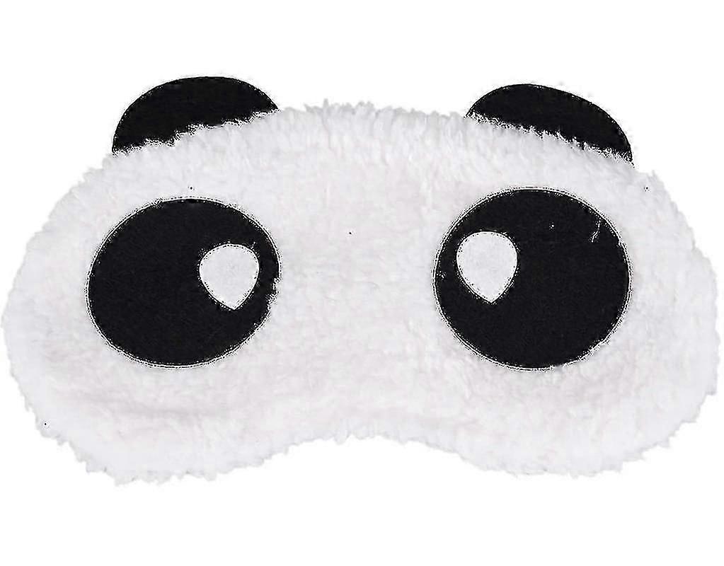 Eye Mask Sleep Mask Eye Cover Fluffy Cute Panda Figure White1pcs
