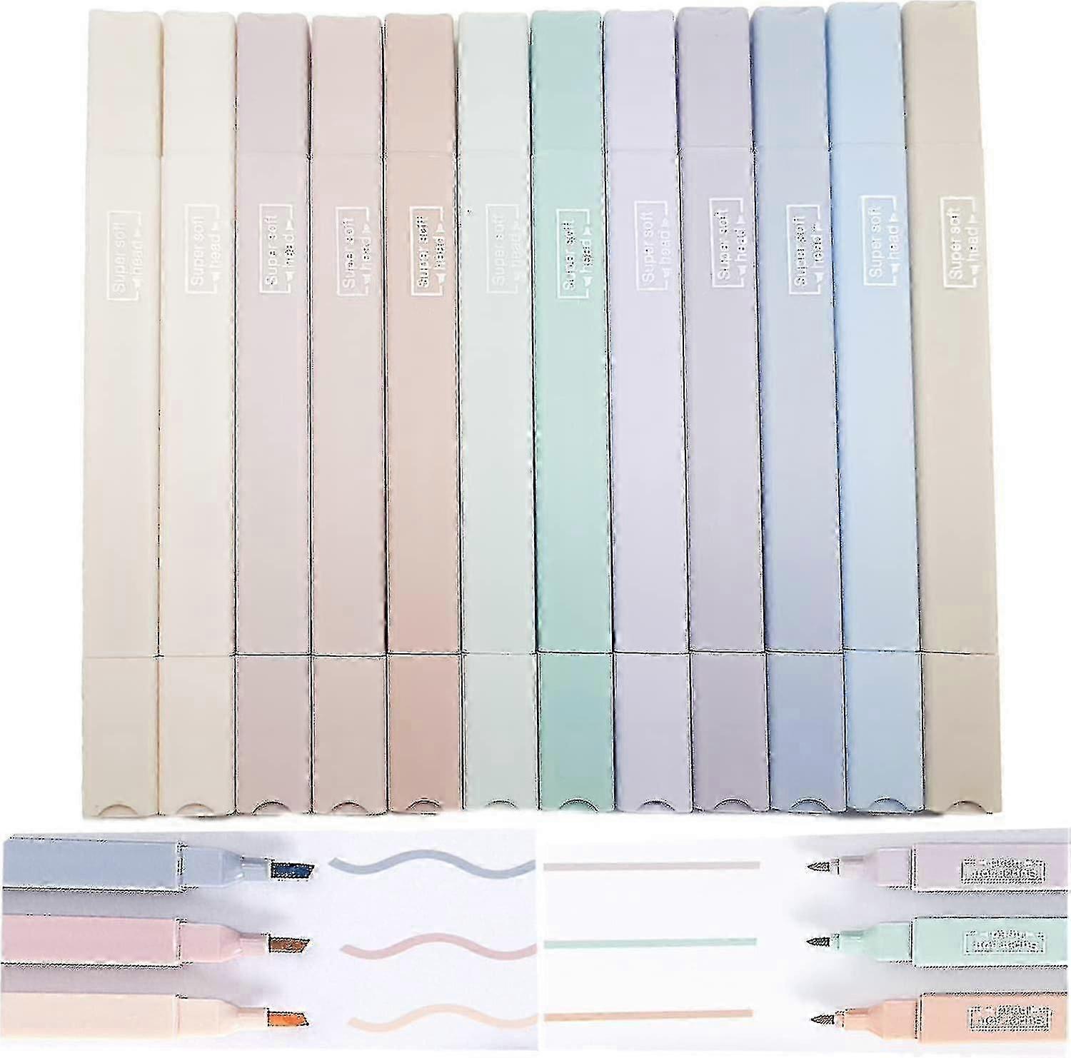 12τμχ Αγία Γραφή αισθητικά χαριτωμένα highlighters με άκρη καλέμι, παστέλ highlighters Bible Highlighter δείκτες, στεγνό γρήγορο εύκολο να κρατήσει καμία αιμορραγία Gel Highlighter