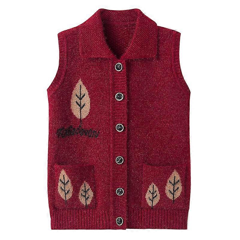 Middle-aged and Elderly Women's Spring and Autumn Knitted Vest Temperament Elegant Elderly Clothes
