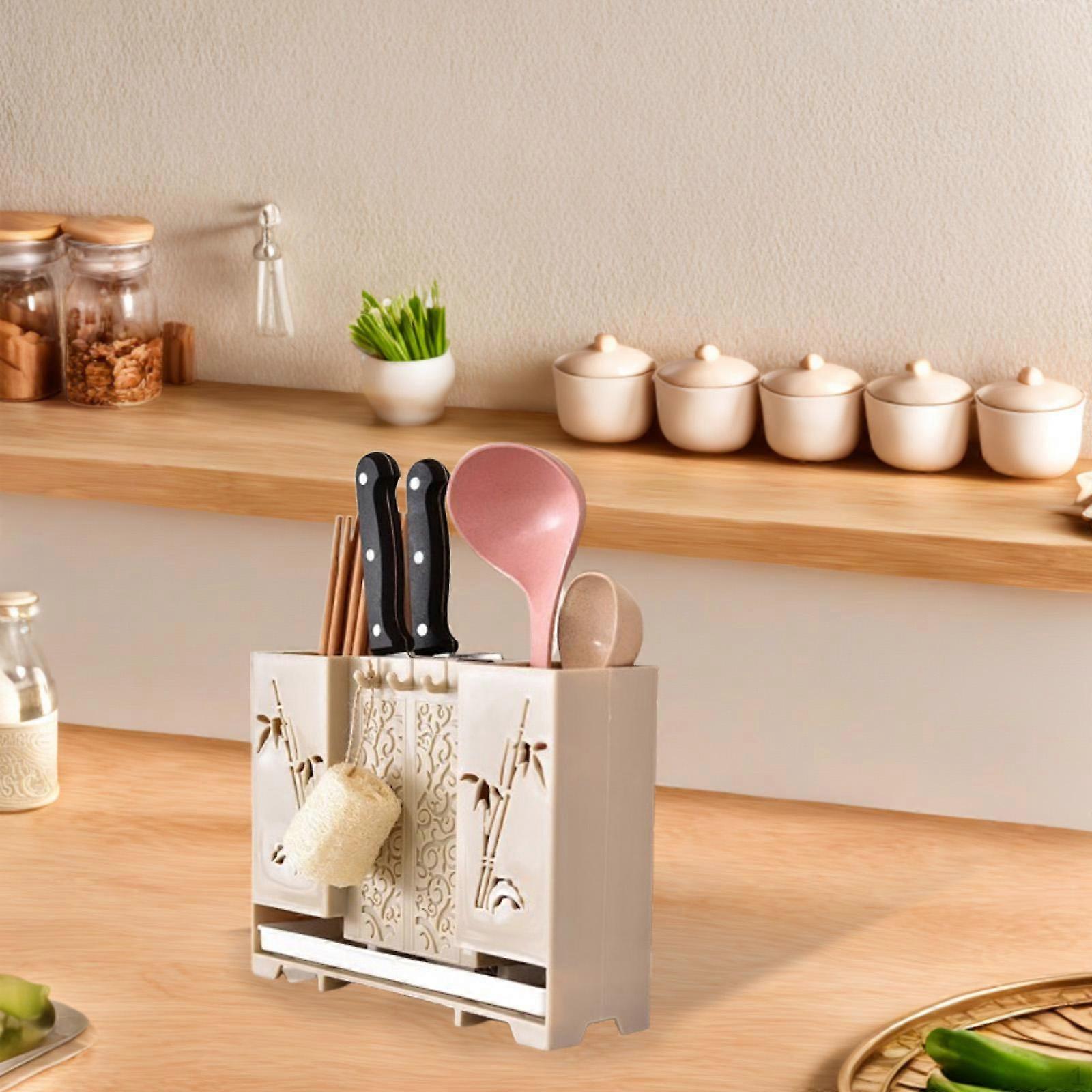 Kitchen Counter Utensil Drying Rack for Spoons And Forks 9.4x3x7.4inch