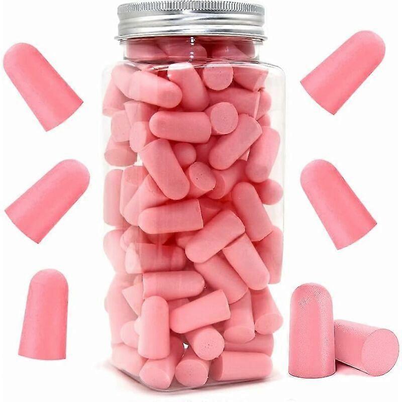Soft Foam Earplugs, 38dB Highest SNR, 60 Pairs Comfortable Reusable Earplugs for Sleeping, Snoring, Studying (Pink)