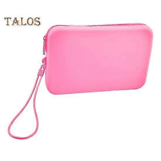 Makeup Bag High Capacity Storage Solid Color Convenient Easy Storage Toiletry Bag Storage Tool