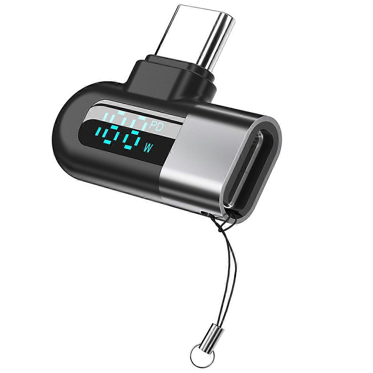 120W Type C to Type C Adapter Elbow Digital Display USB C Adapator Fast Charging Type C Converter G