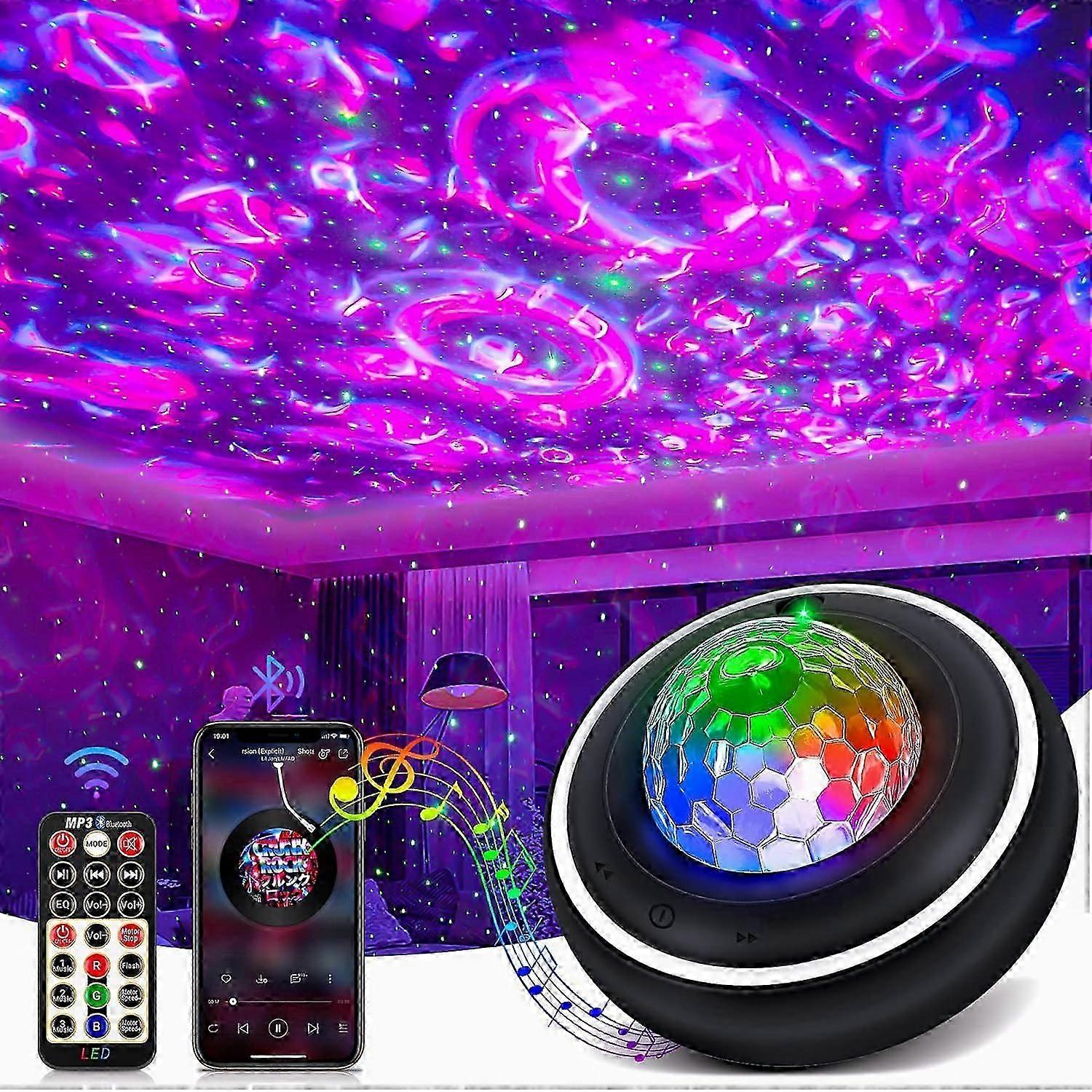 Galaxy Projector, Starry Sky Night Light Projector with Music Bluetooth Speaker, Ceiling Starry Sky Light