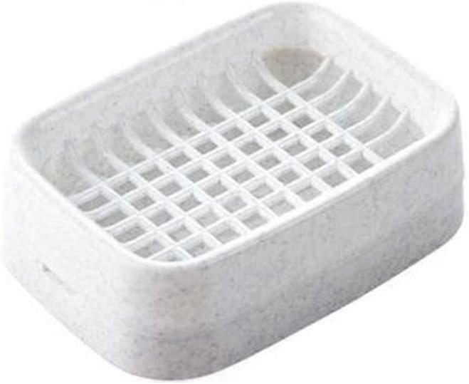 Bathroom Soap Holder Box Soap Dish Creative DoubleDeck NonSlip Draining Soap Box Container Bathroom Accessories Color: Blue