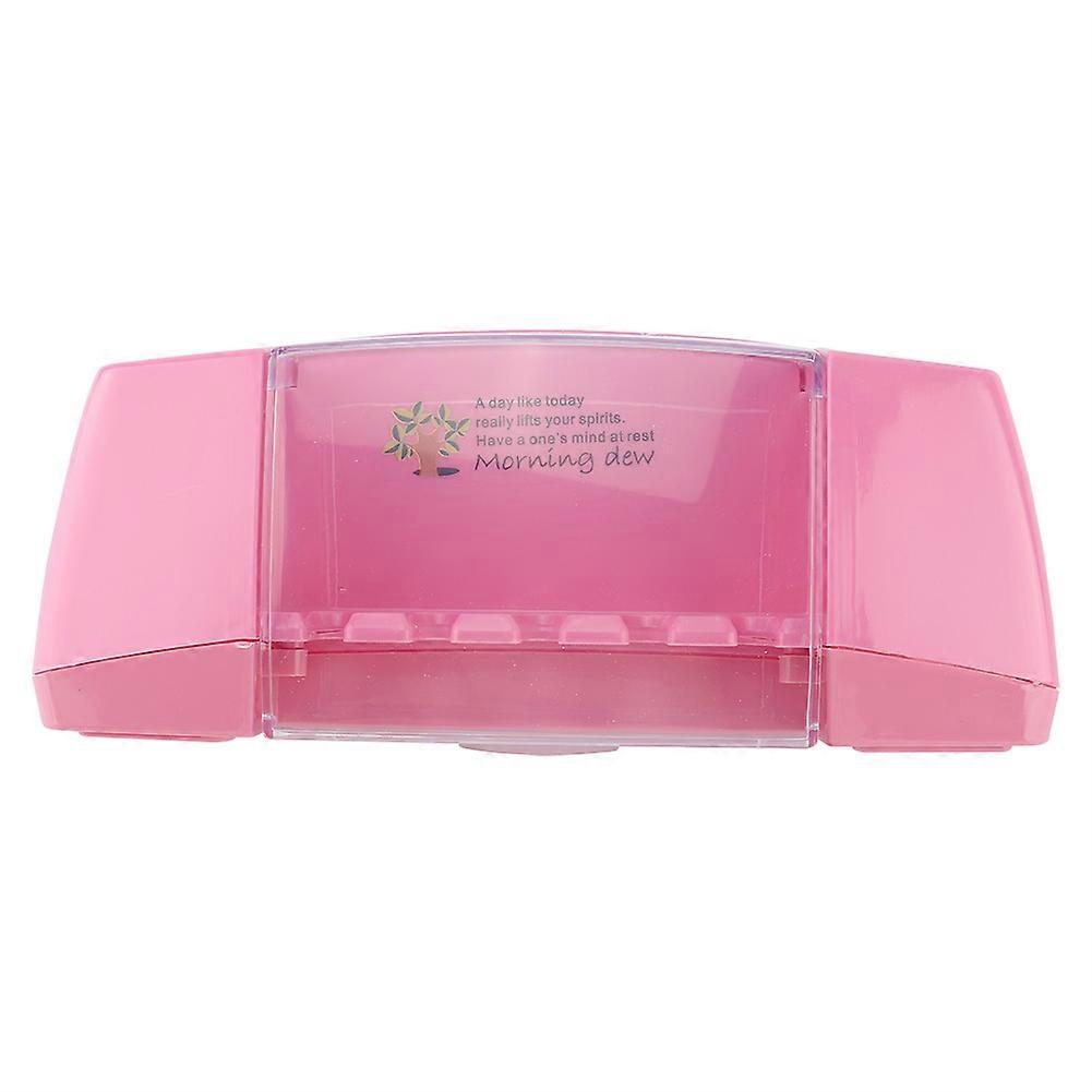 Multifunctional Toothbrush Toothpaste Holder Wall Sticker Bathroom Storage Box Pink