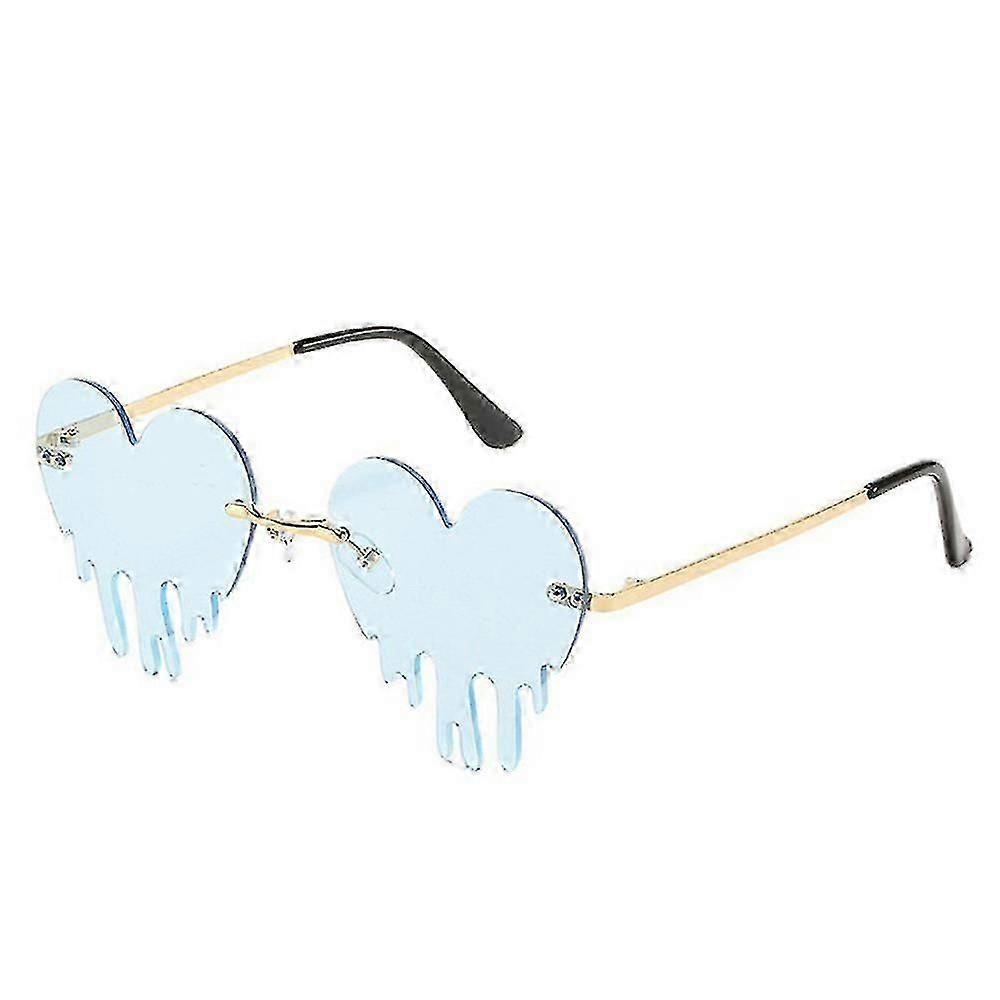 Lunettes de soleil cœur pour femmes et hommes, verres sans monture amusants, lunettes de conduite