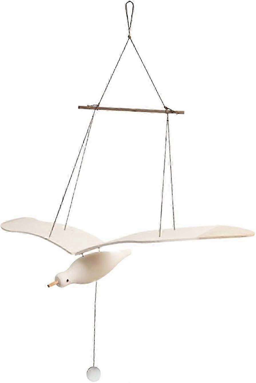ExquisiteSoaring Seagulls Hanging Mobile,Wooden Soaring Seagulls Hanging Decoration Hang From Ceiling For Living Room, Nursery, Bar