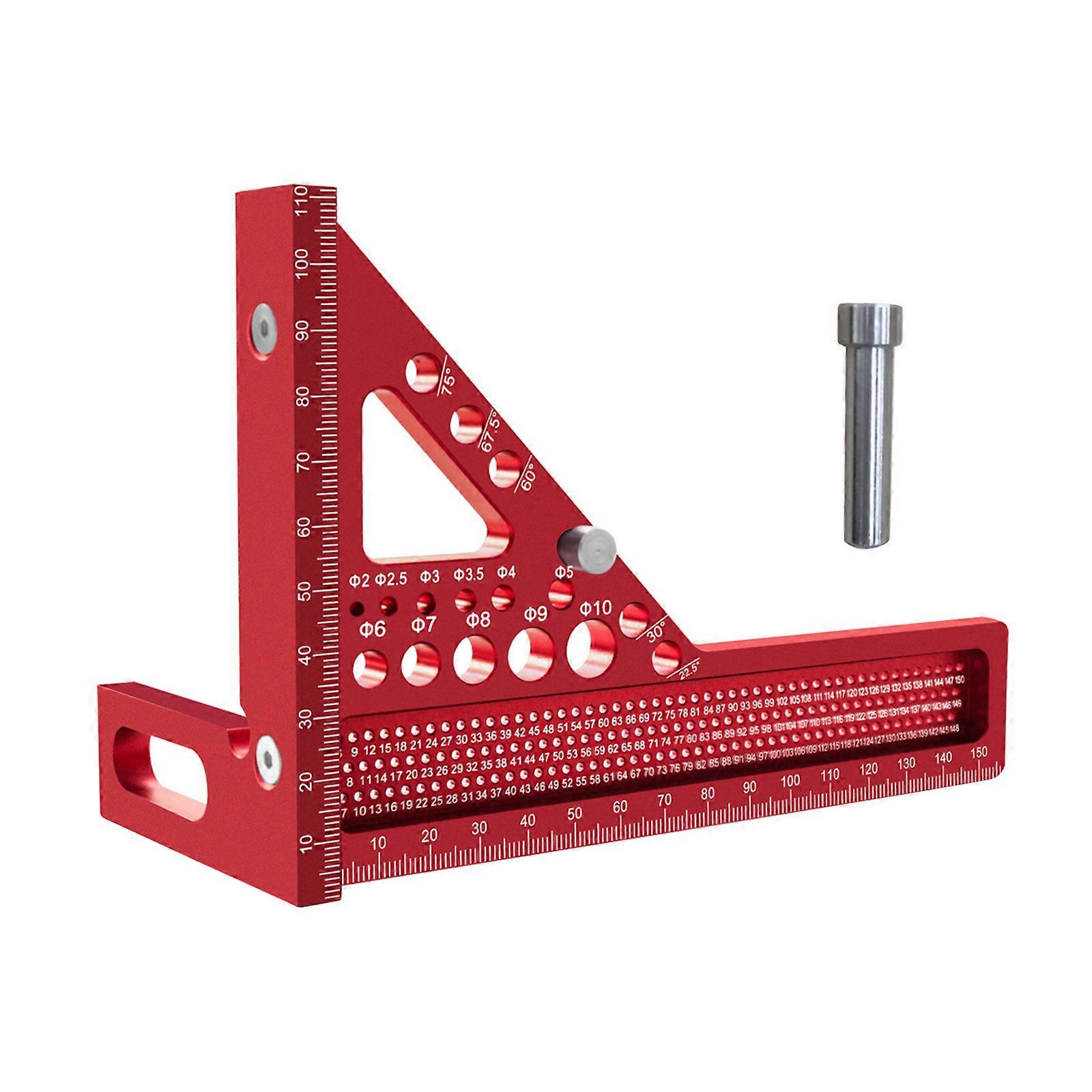 Aluminum Measuring Ruler Multiple Angles Woodworking Square Protractors High Accuracy Tool Easy to Carry for Engineers