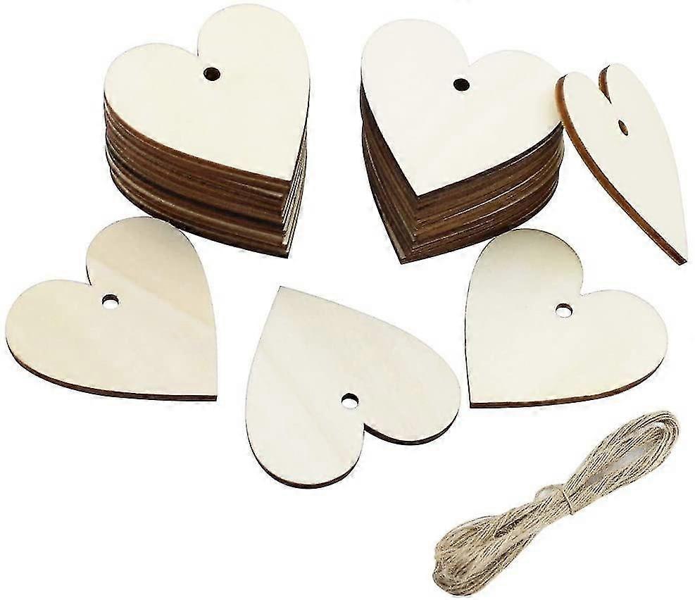 100pcs 100x5cm Madera Corazón Formas Madera Amor Adornos Madera Madera