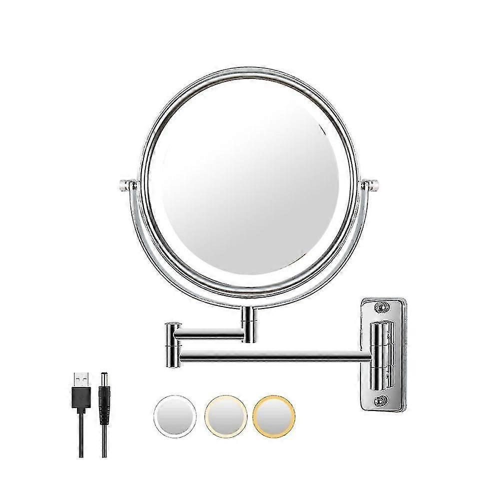 Vanity Mirror 1/10x Magnifier 8 Inch Swivel With Extension Arm Lamp Vanity&bathroom Mirror With 3