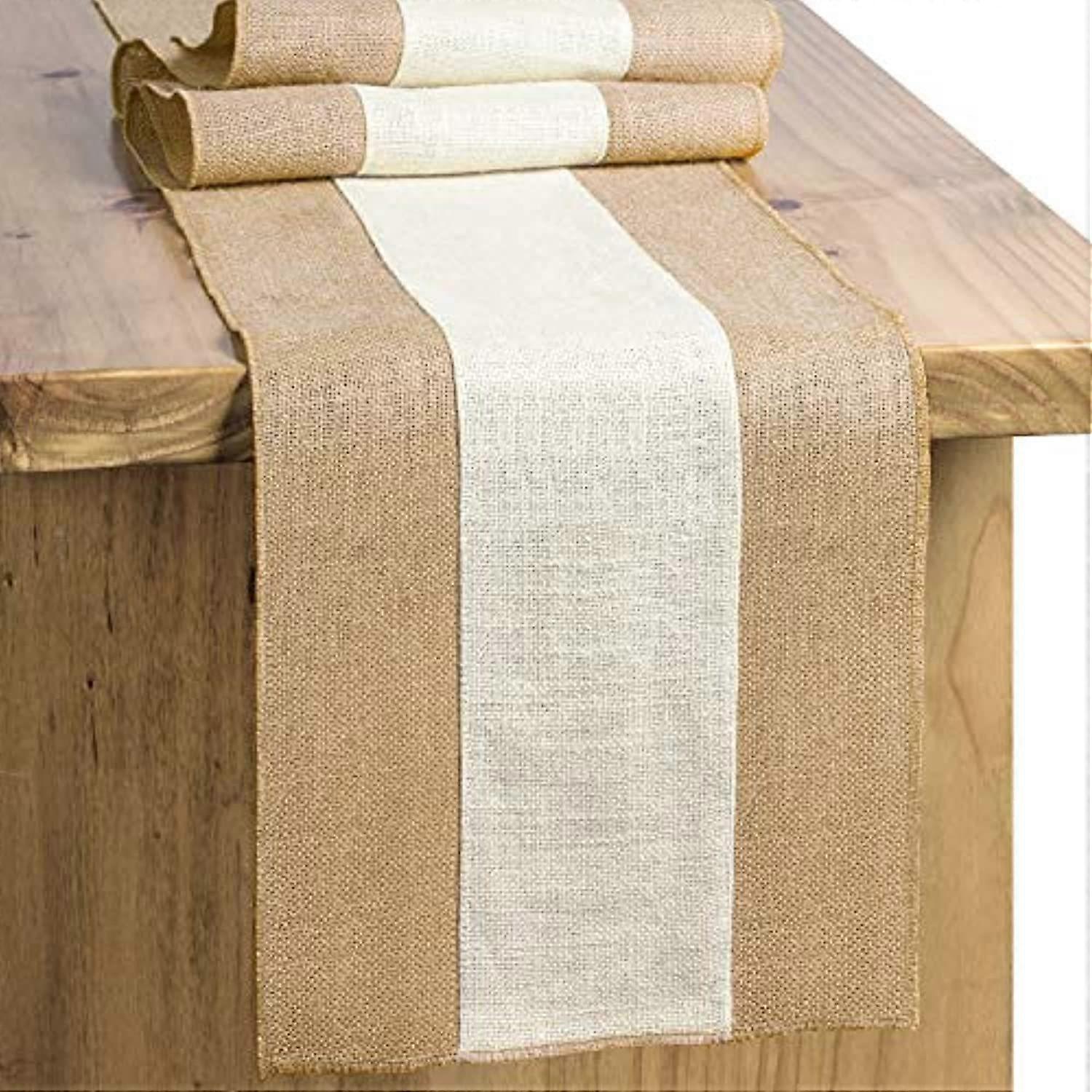 Table Flags Farmhouse Table Decorations Jute Woven Stitching Hessian Picnic Party European Style Tablecloths