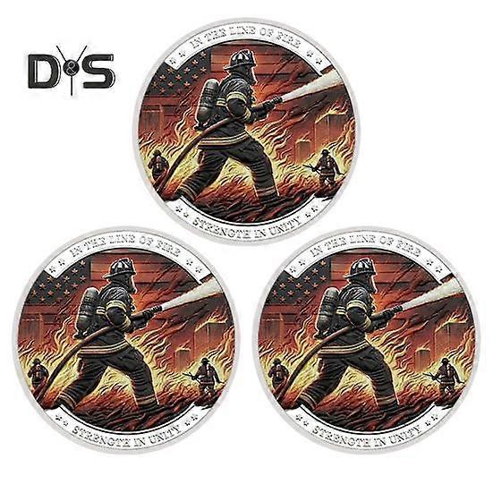 1 Pc/3 Pcs/5 Pcs Firefighter Souvenir Coin Fireman Rescue Department Souvenir Coin Lightweight Firefighter Collectible Coin for Boss Day Employee