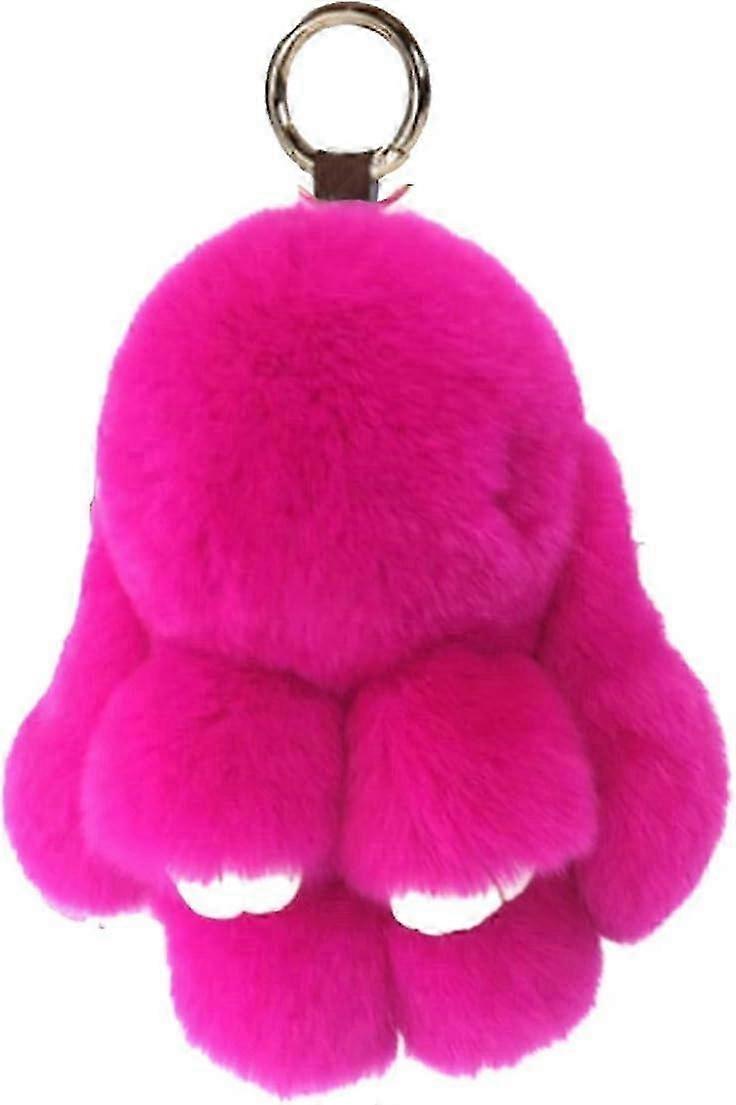 SQCLV Bunny Keychain Cute Rex Rabbit Fur Keychain Car Handbag Keyring
