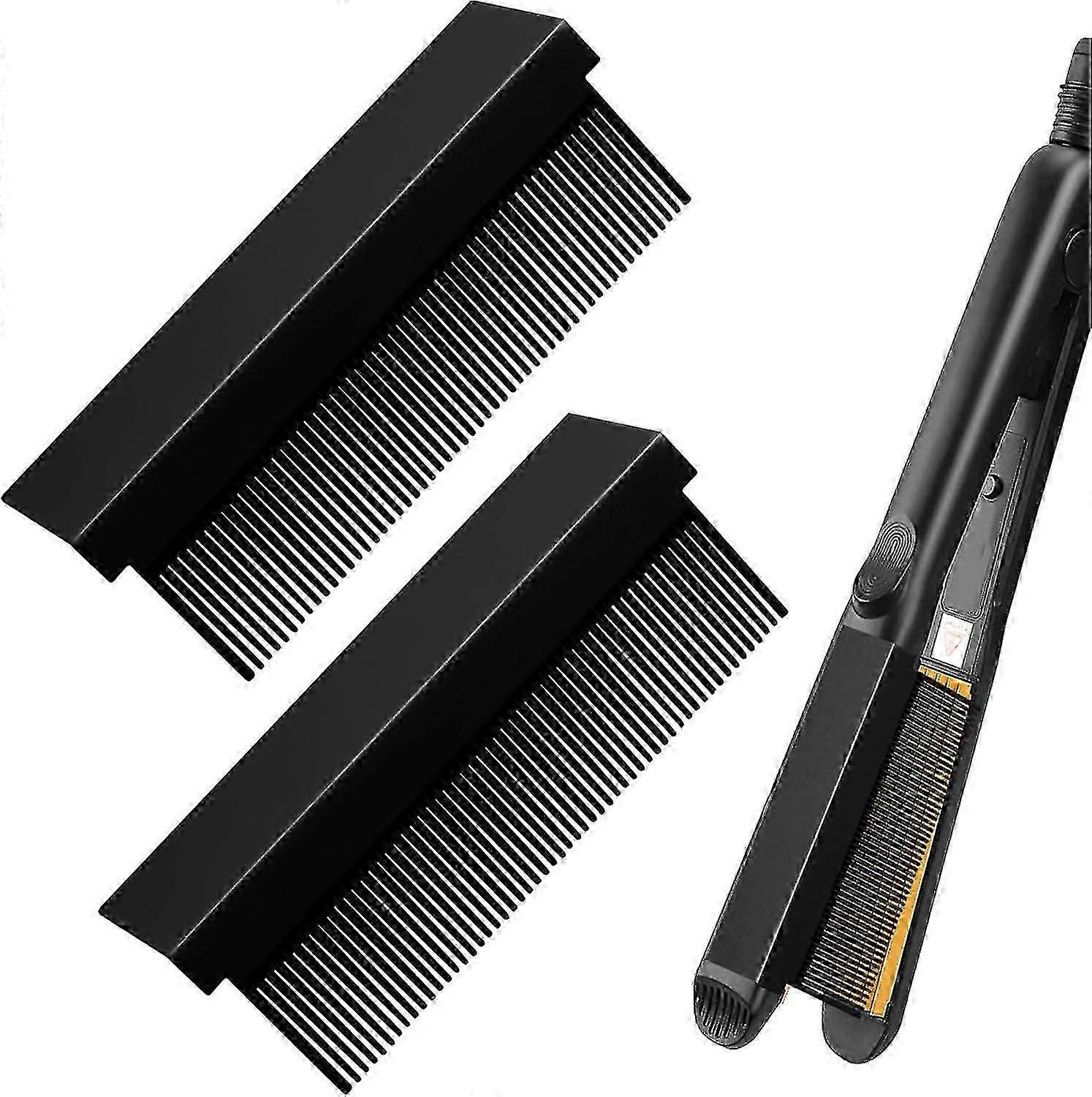 2Pcs Grip Comb for Flat Iron, Straightening Comb Flat Iron Comb Attachment Clip on Grip Comb Attachm Gift