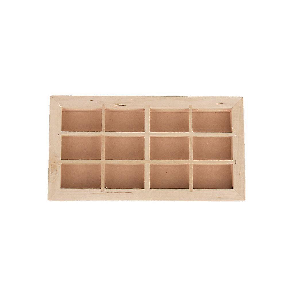 Miniature Wooden 12-Pane Window Frame for Dolls House Accessory 1:12 Scale