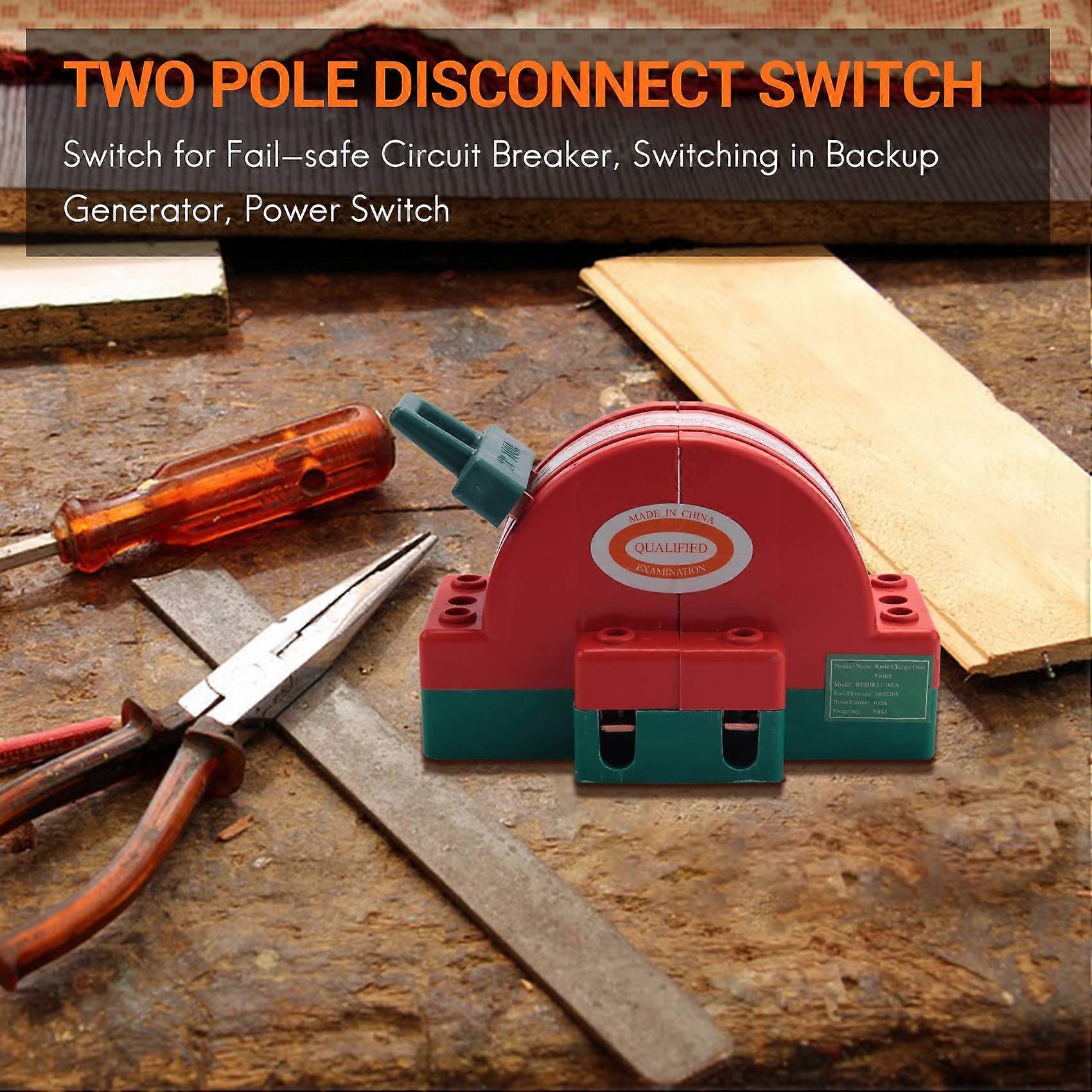 100A Two Pole Disconnect Double Throw Switch for Circuit Breaker Backup Generator