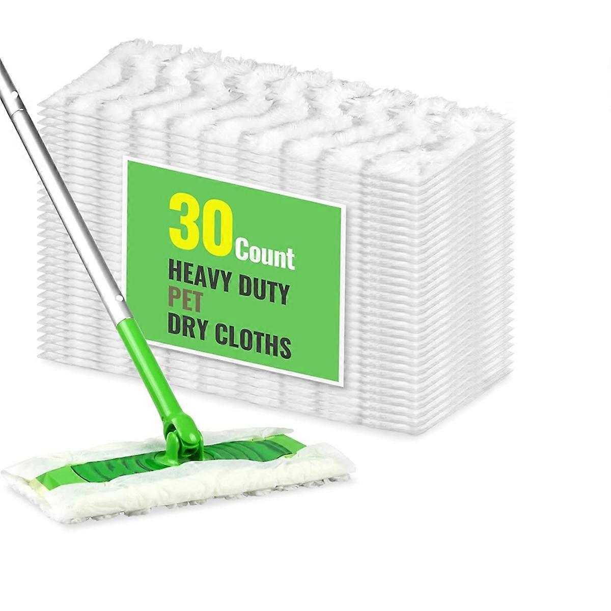 30 Pcs Duty Dry Sweeping Cloths for Sweeper 2-in-1 Mops,