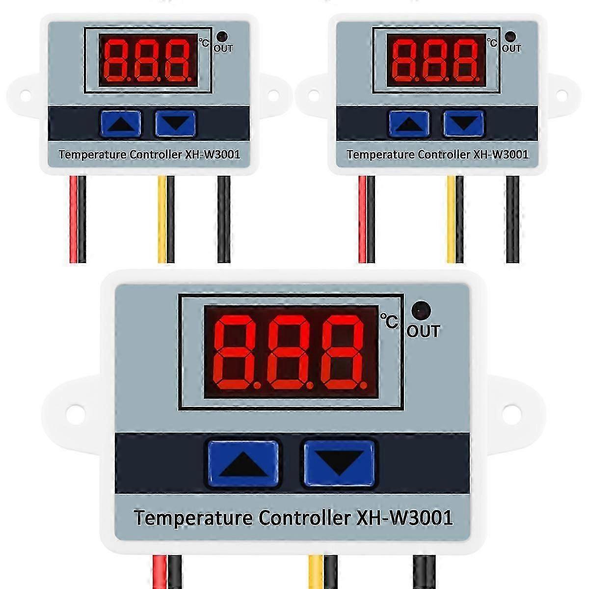 3Pcs 220V 10A Digital LED Temperature Controller Thermostat Control Switch Probe