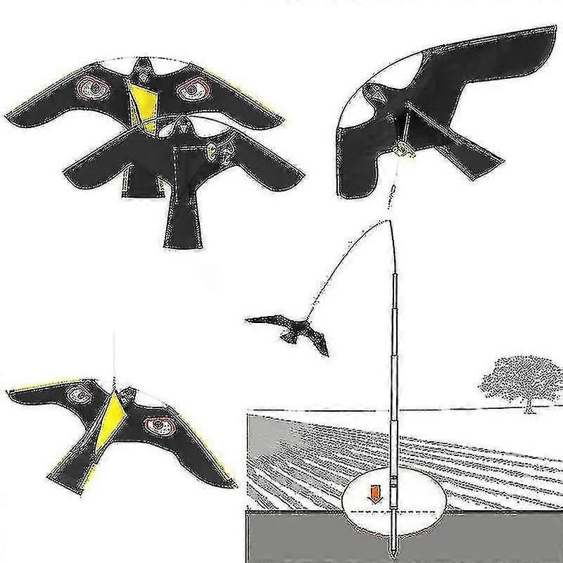Flying Hawk Scarer Kite with 360° Rotation for Garden Bird Repellent & Yard Decoration