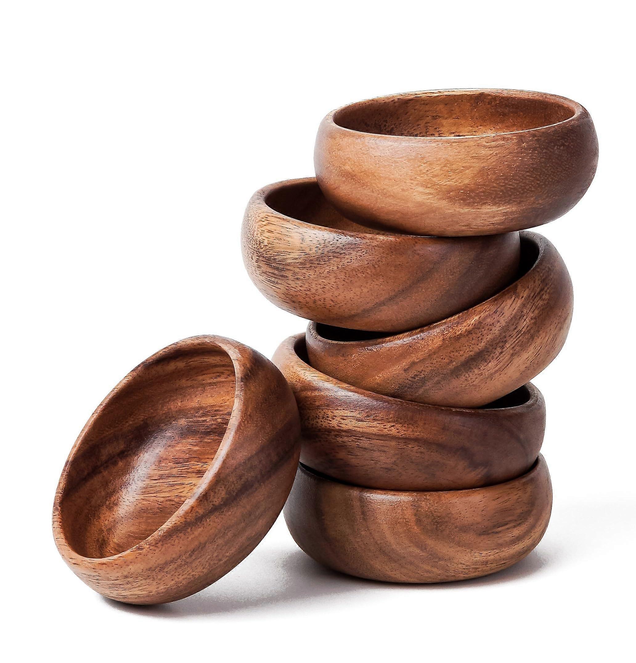6 Handcrafted Wooden Bowls for and Nuts Acai Bowls 4'x4'x1.5'