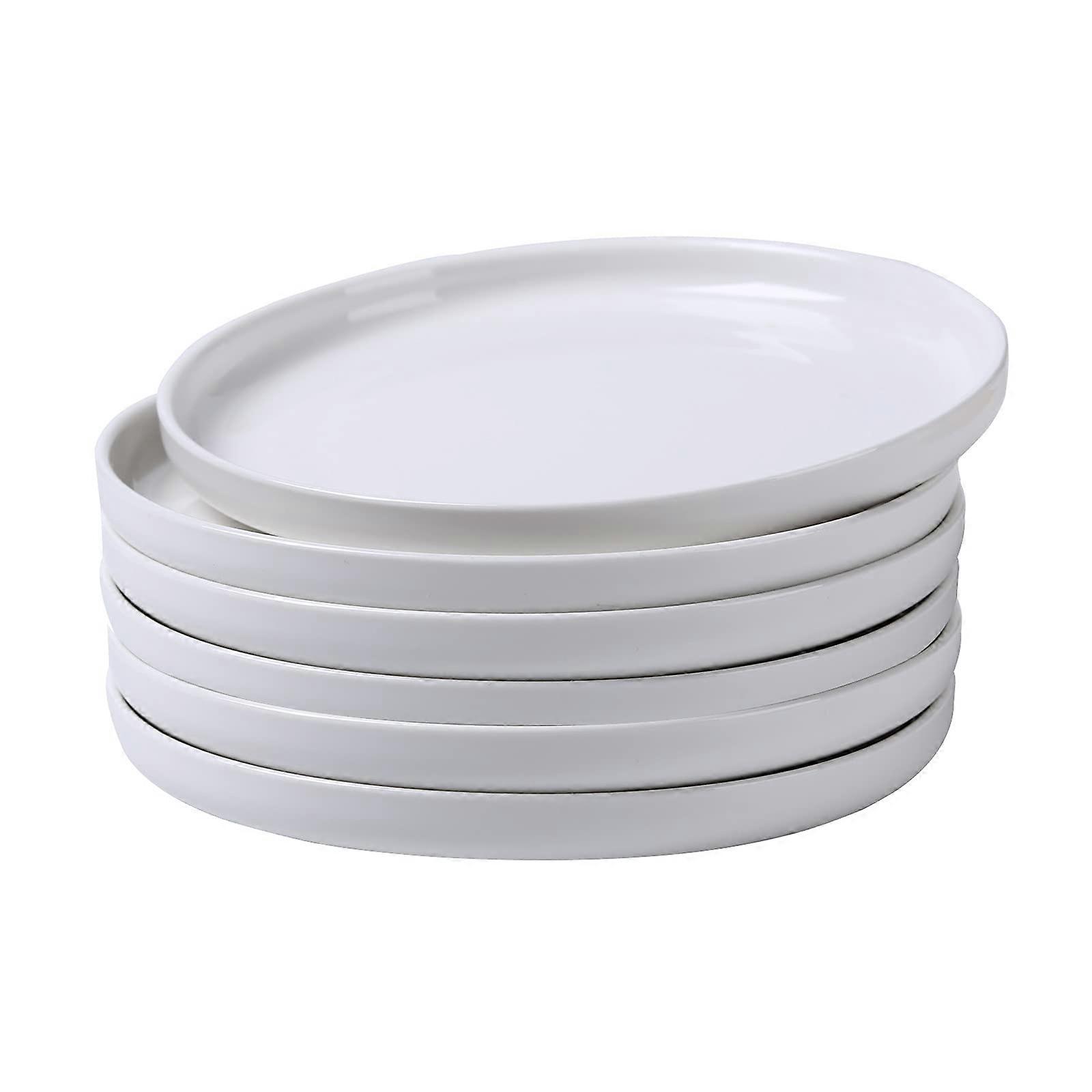 6 Set White Dinner for Plates Dessert Salad Serving