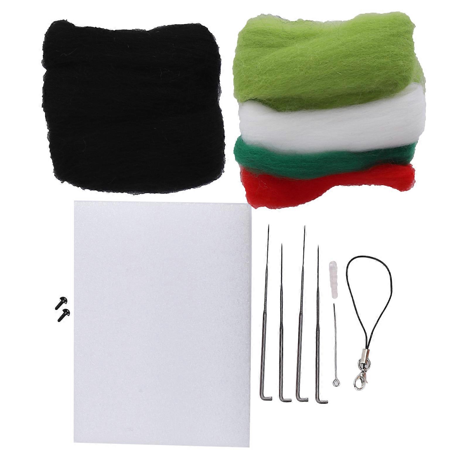 Needle Felting Wool Shiba Inu Plush DIY Kit 10cm with Foam Mat