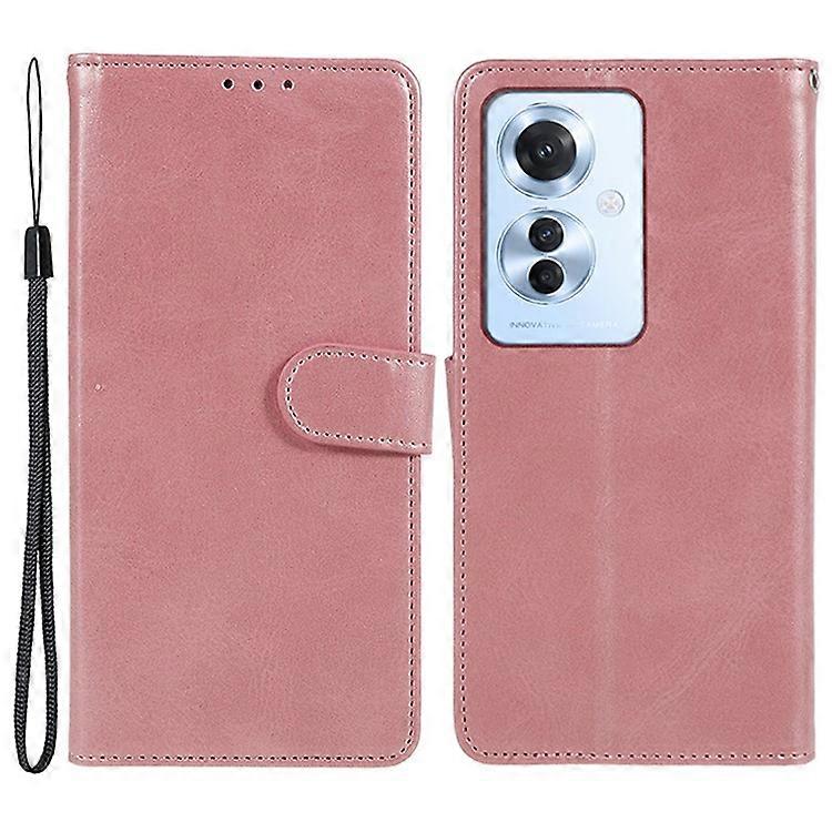 Compatible For Oppo Reno11 F 5G Shockproof Phone Cover Calf Texture Wallet Phone Case with Magnetic Clasp