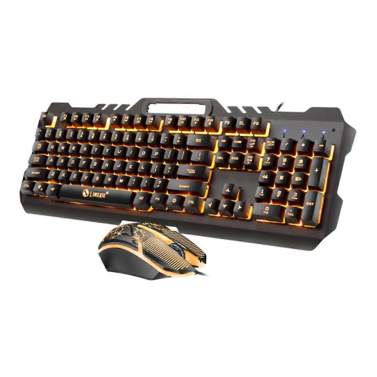 Wired Gaming Keyboard and Mouse Combo, Ergonomic Design, RGB Backlit, USB Compatible, Durable Plastic Construction