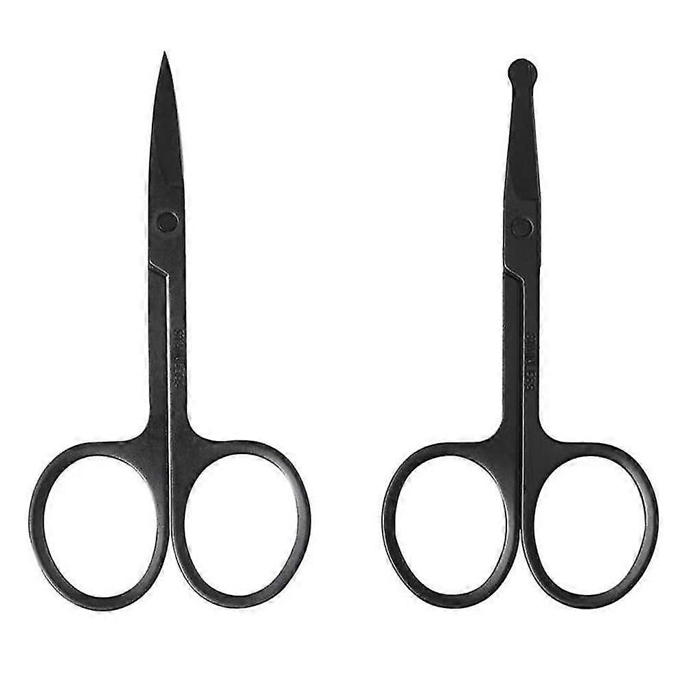 HJYang 2pcs Scissors Set With Pointed & Round Pointed Makeup Tools PHM