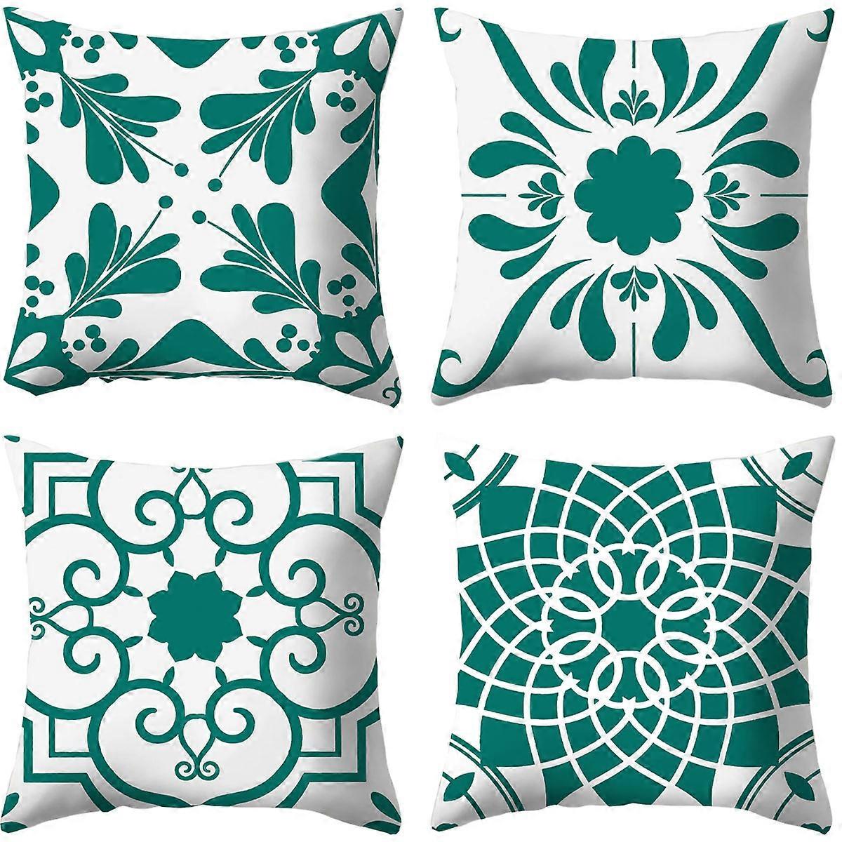Geometric Safflower decoration hold pillowcase, set of 4 abstract spring safflower square pillowcase