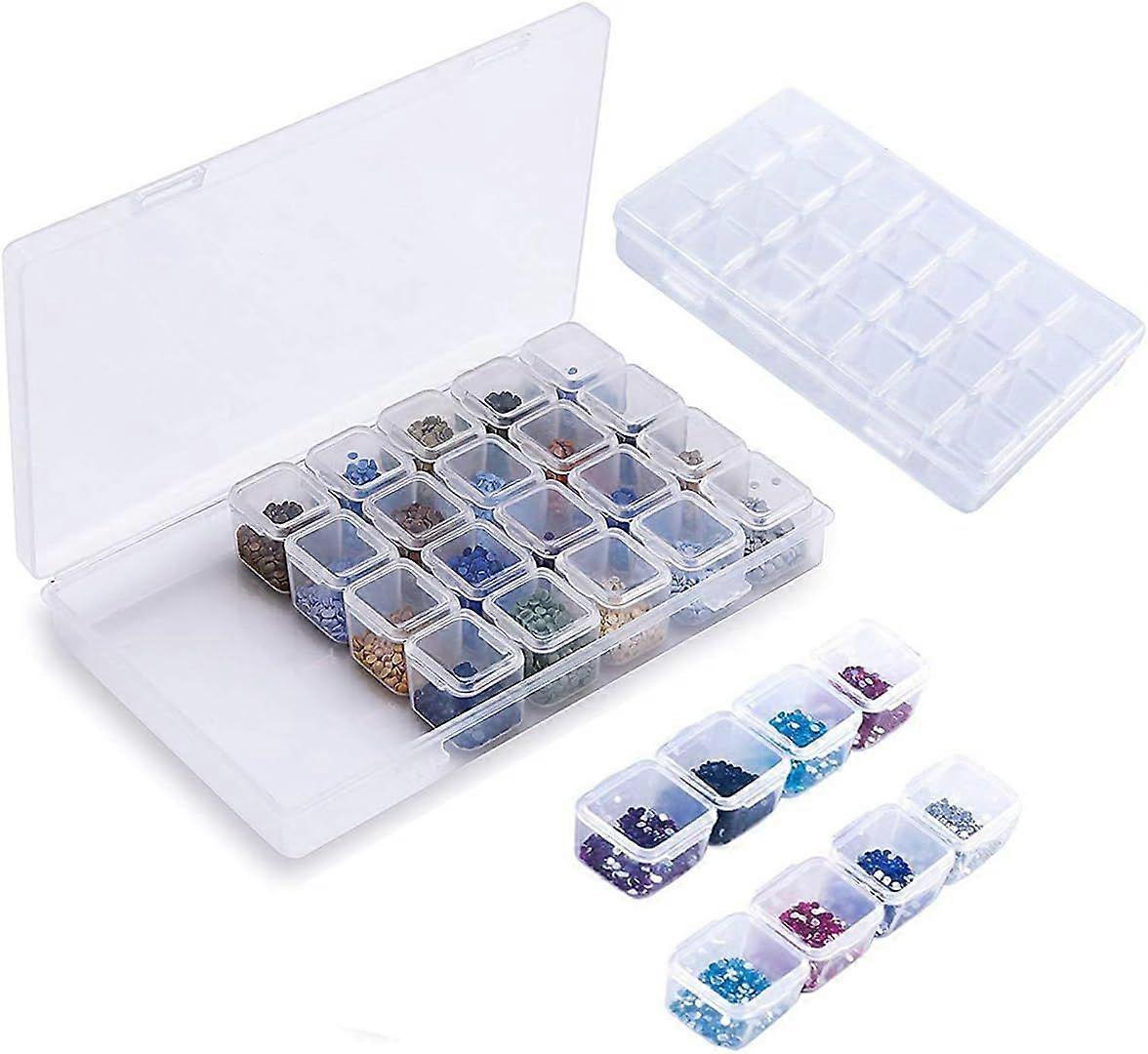 Plastic storage box with 28 removable compartments