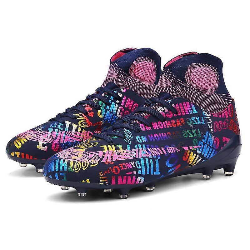 Pro Athlete's Choice: Breathable High-Top Football Boots for Men & Women - Durable, Non-Slip, Comfortable, and Stylish with Mesh Print Design - Perfec