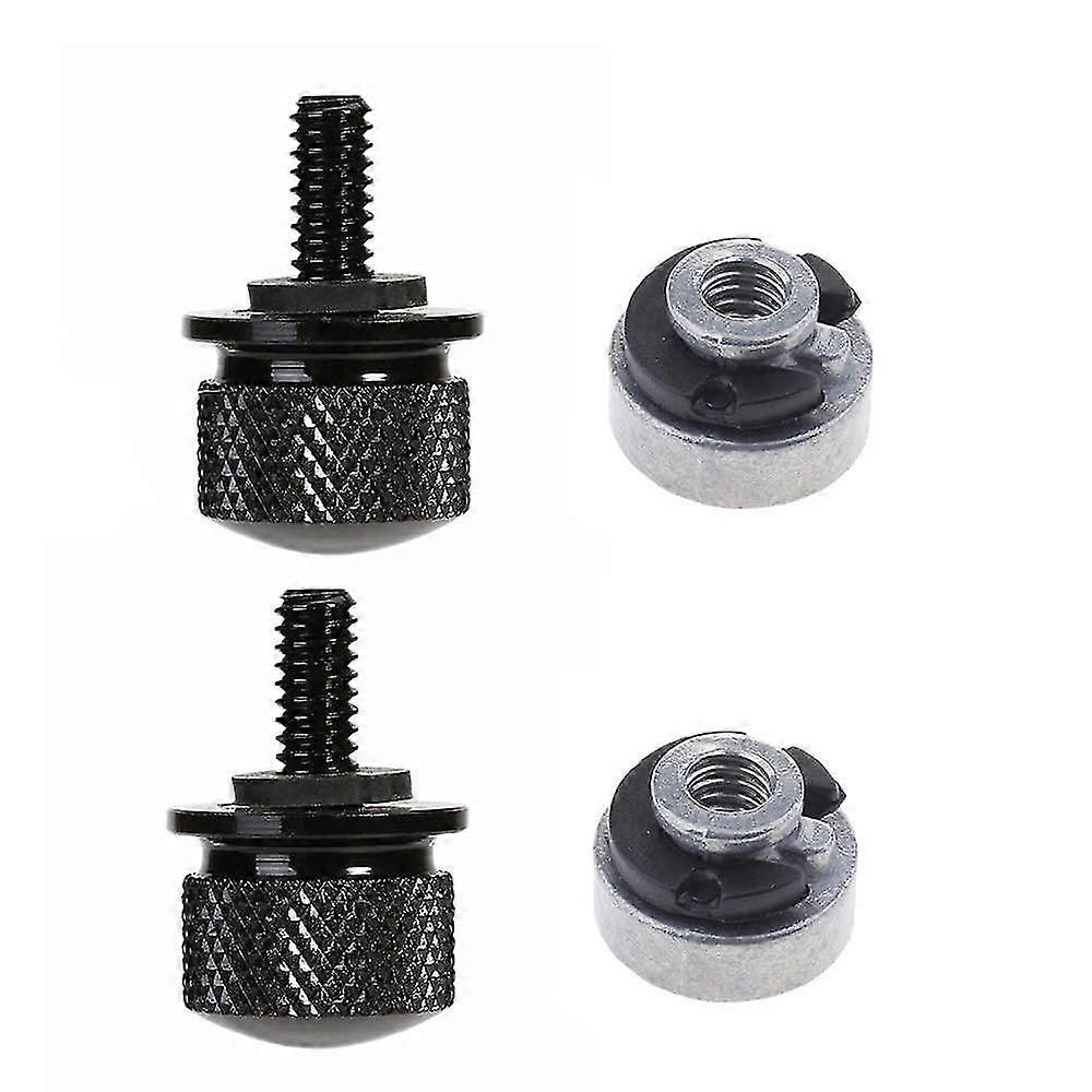 2 قطعة مناسبة لاكسسوارات الدراجات النارية هارلي الإفراج السريع مقعد وسادة برغي CNC مقعد وسادة تثبيت المسمار الأسود المسمار 2 المكسرات 2 أسود