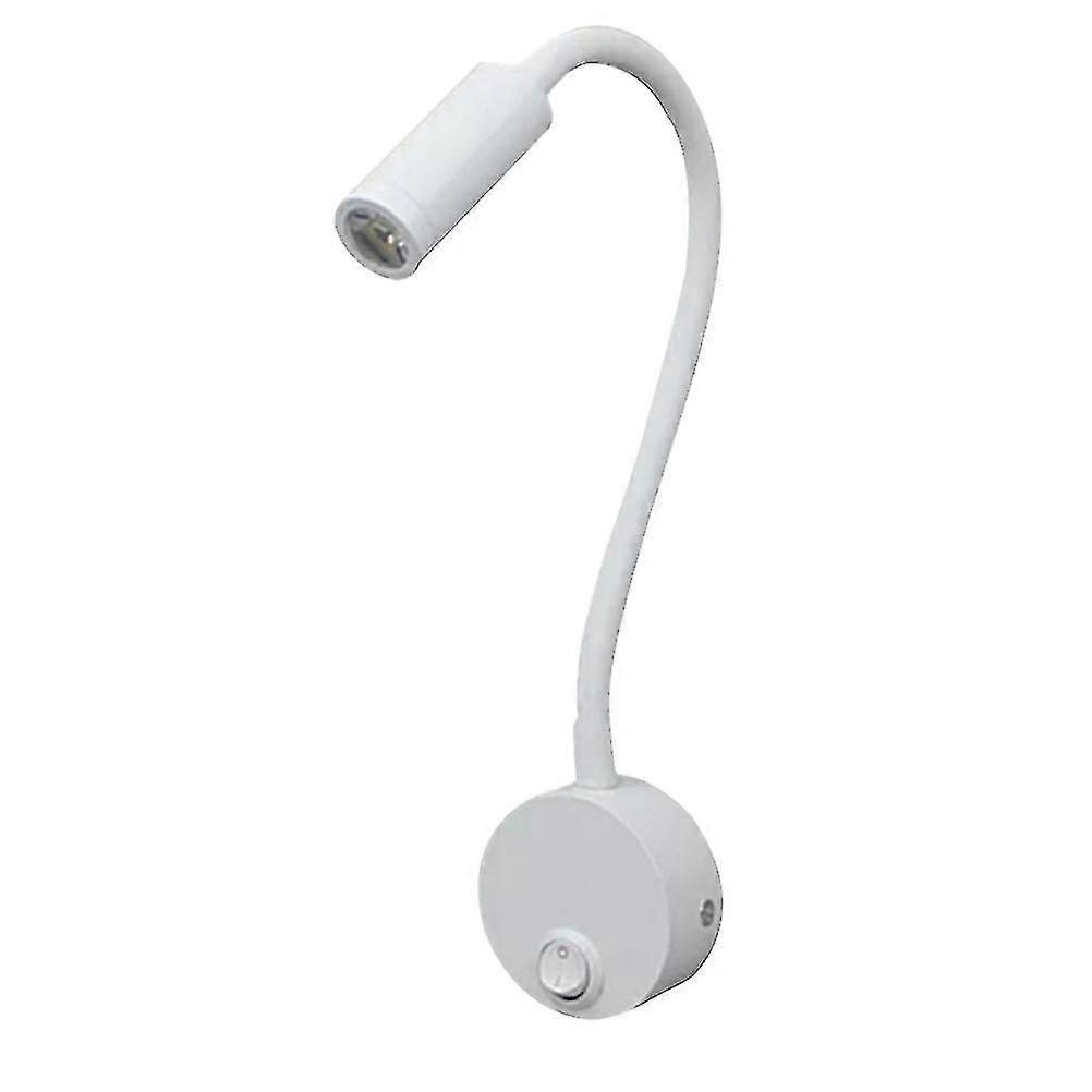 2pcsのデスクワークは家およびホテルのための適用範囲が広いホースが付いているランプ3w壁に取り付けられた読書ランプを導いた(白)