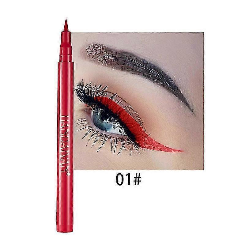 Πολύχρωμο στυλό eyeliner μάτια μακιγιάζ λευκό ροζ αδιάβροχο υγρό χρώμα μολύβι ματιών μολύβι ματ μωβ στυλό μακιγιάζ καλλυντικά