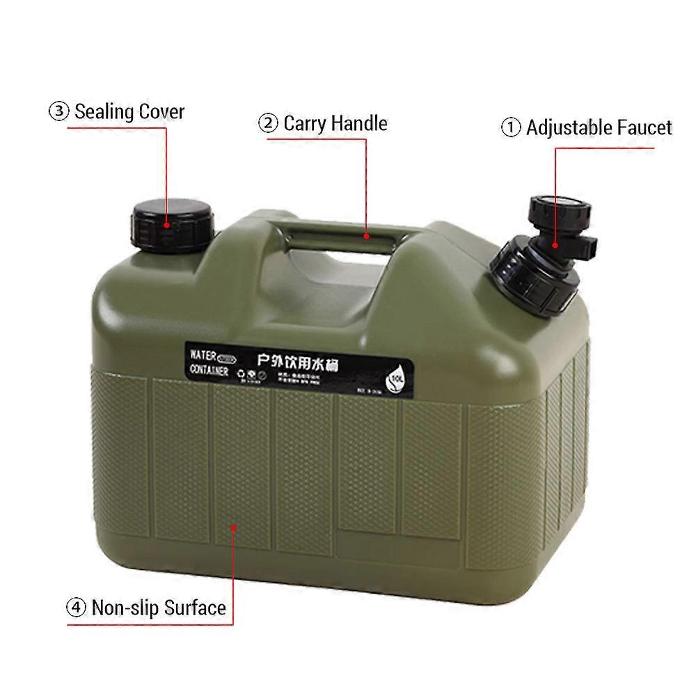 12L Camping Water Containers Portable Emergency PE Water Tank with Faucet for Camping Hiking