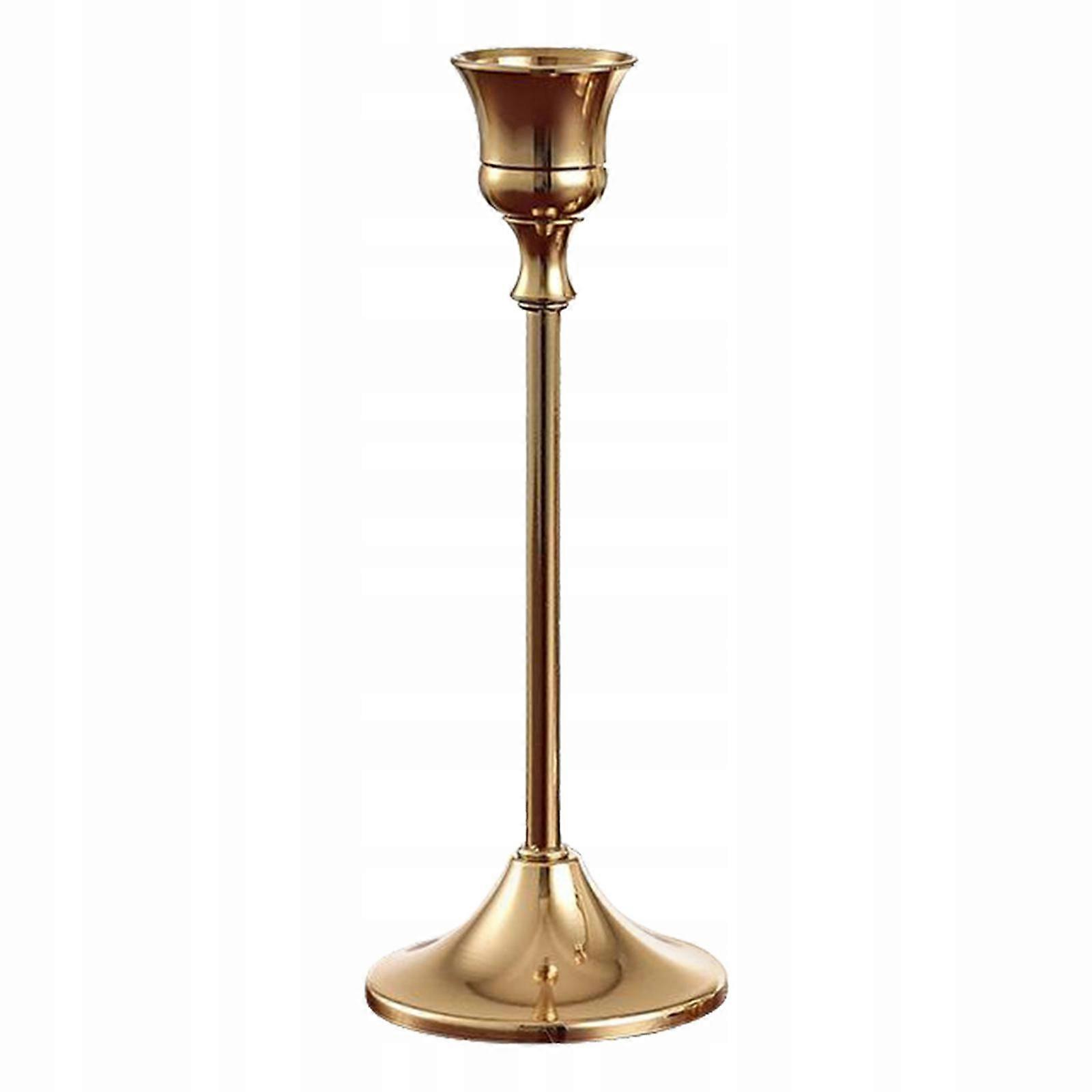 3x Gold Metal Candle Stand, Romantic