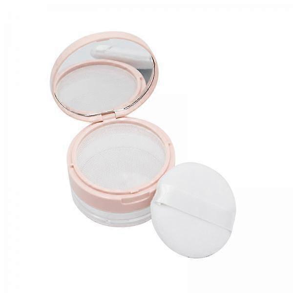 4x Loose Face Powder Case with Puff Mirror, Cosmetic Jar Capacity 20ml(0.67 )