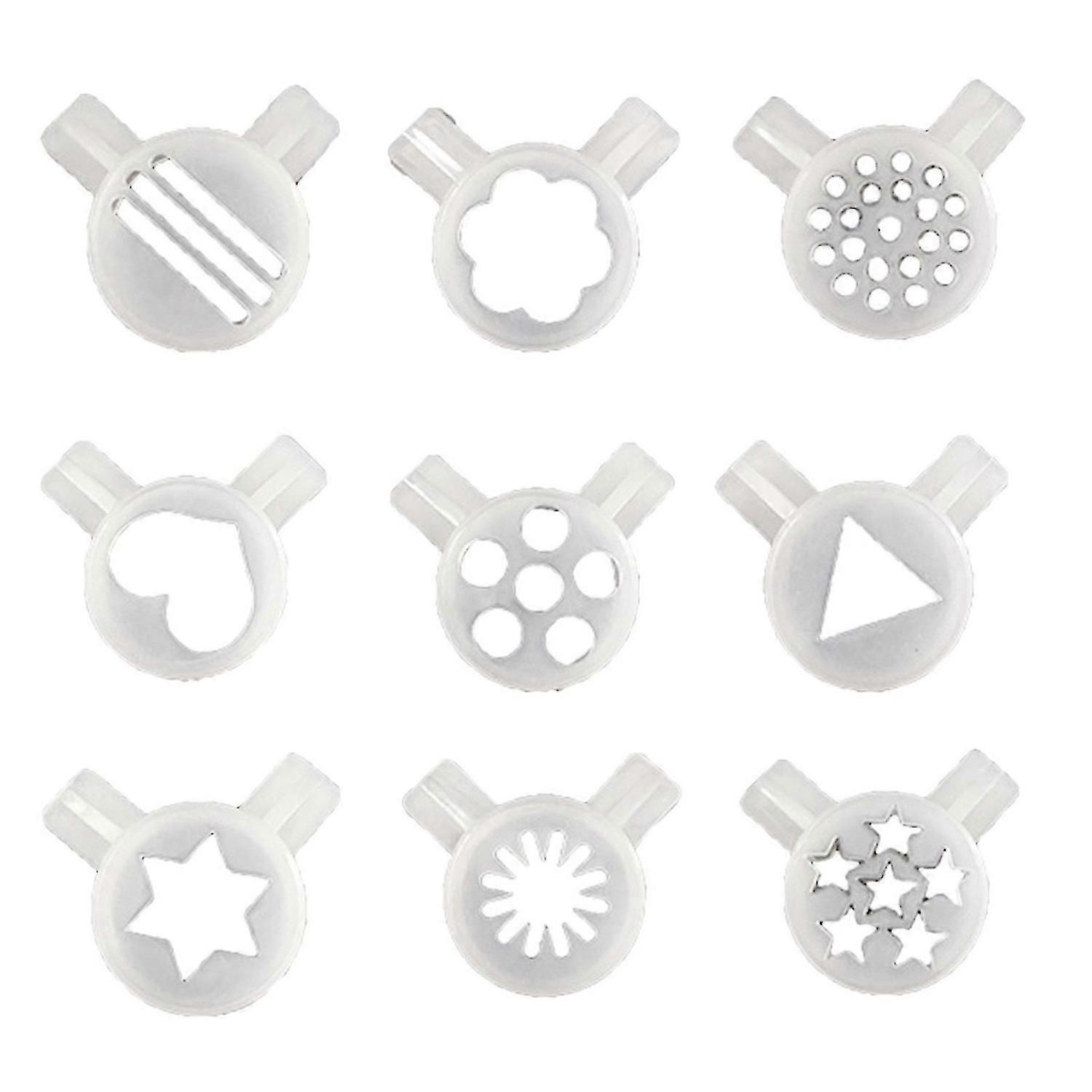 9Pcs 32Mm Frosting Nozzle Universal Easy Clean Inner Diameter 29Mm Various Patterns Ice Cream Machin
