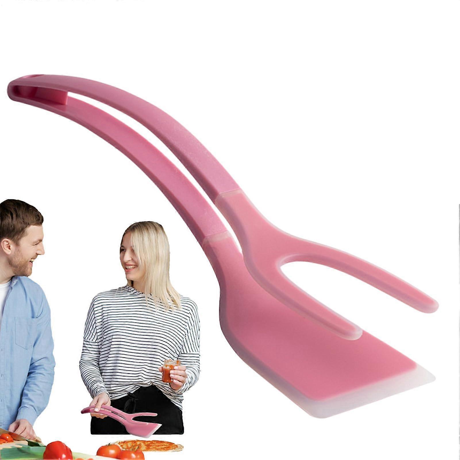 Egg Flipper 2-In-1 Turner Spatula With Ergonomic Handle Light Pink Kitchen Helper For Pancakes Omelette And Fish Steaks
